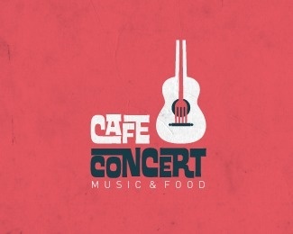 3.logo design #guitar #funky #design #retro #food #cafe #identity #music #logo #clever #concert