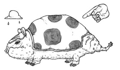 Doodle Number One Hundred and One. A Glyptodon. Glyptodons roamed around North and South America until about 10,000 years ago, amiably munch #white #level #next #black #illustration #and