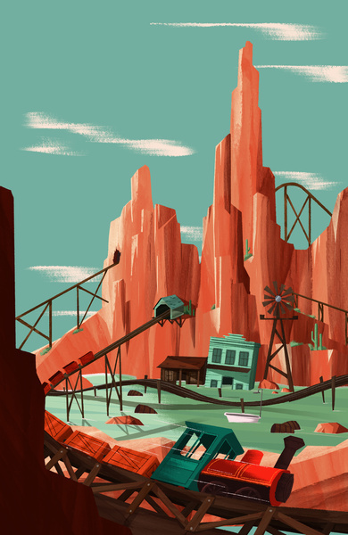 Big Thunder Mountain #mountain #disneyland #big #something #illustration #thunder #savage