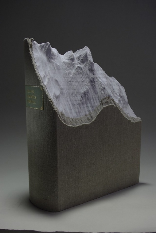 New Carved Book Landscapes by Guy Laramee | Colossal #sculpture #book