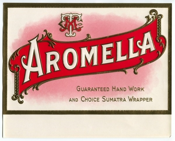 Aromella Label PREVIEW #monogram #cigar #typography