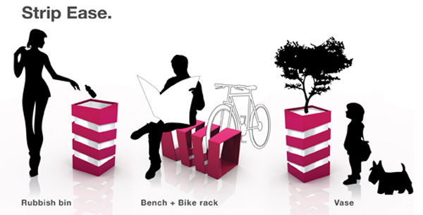 multi functional furniture piece 5 #seat #strip #metall #street