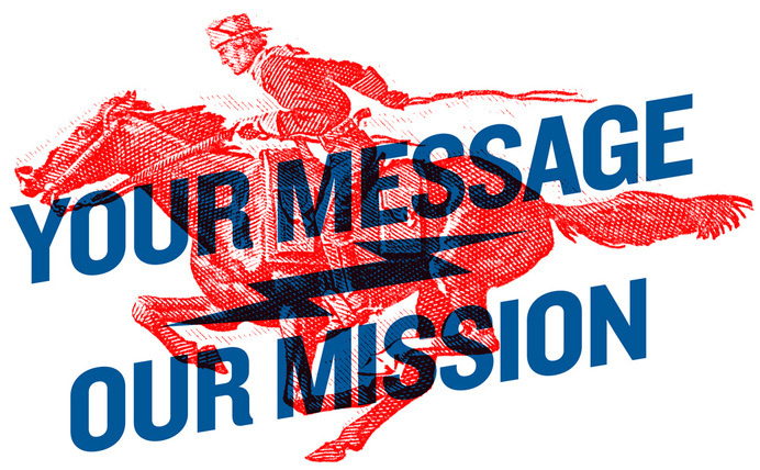 New Retail Experience for USPS by GrandArmy #pony express #overlay #type #poster #branding