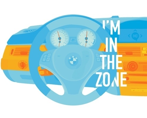 Colour and Copy on the Behance Network #bmw #steering #speed #wheel #illustration #colour #drive #zone #rev #car #race