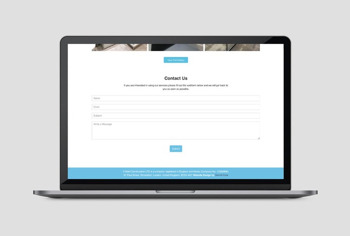 Mark Construction LTD Website Design – Deivid Cole