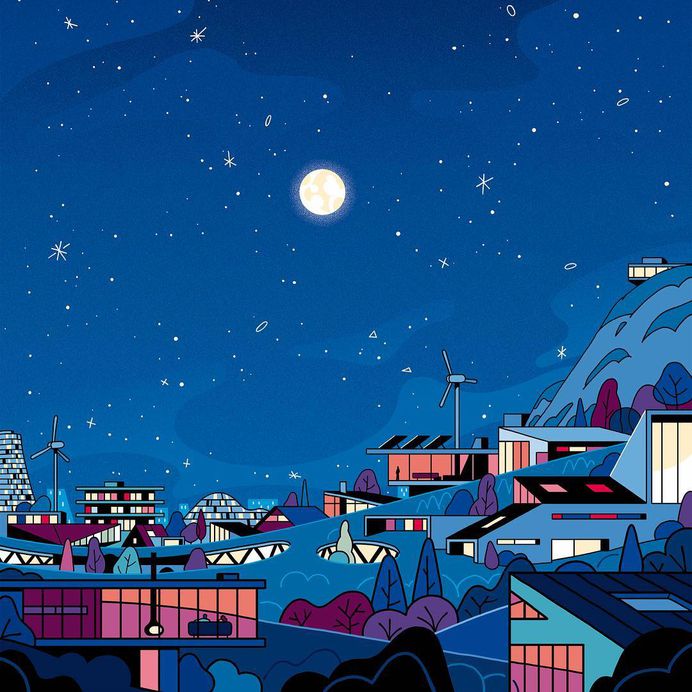 Quiet night... #moonshine #illustration #editorial #milkyway