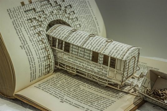 Train Paper Sculpture #sculpture #paper #art