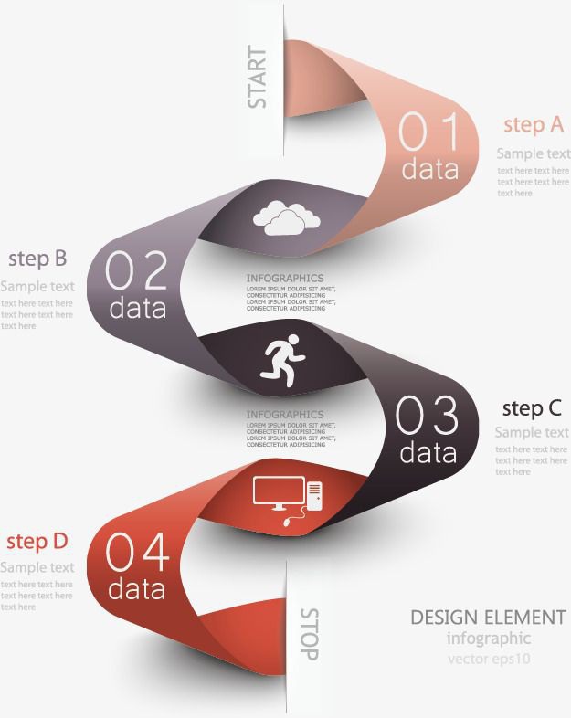Vector Ribbon Flow Chart, Ribbon Vector, Chart Vector, Step PNG and Vector with Transparent Background for Free Download