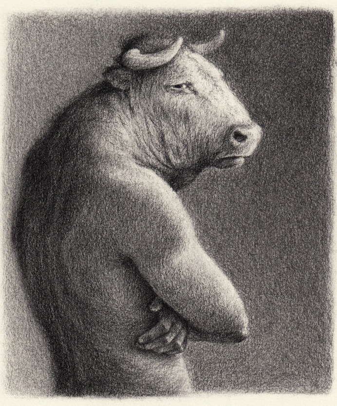 ilustracion en blanco y negro figura humana y naturaleza david alvarez