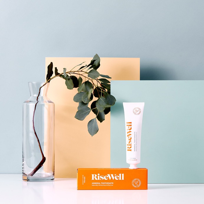 RiseWell - Mindsparkle Mag Ash Co. Studio designed Risewell – a natural toothpaste that's backed by real science. #logo #packaging #identity #branding #design #color #photography #graphic #design #gallery #blog #project #mindsparkle #mag #beautiful #portfolio #designer