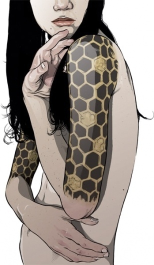 2008 - 2007 : Ghostco #girl #ghostco #illustration #tattoo #beehive