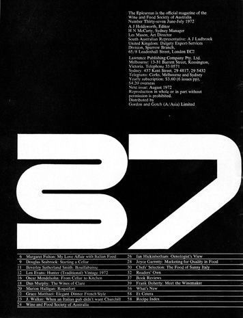 Les Mason / The Epicurean / Issue 37 / Magazine / 1972