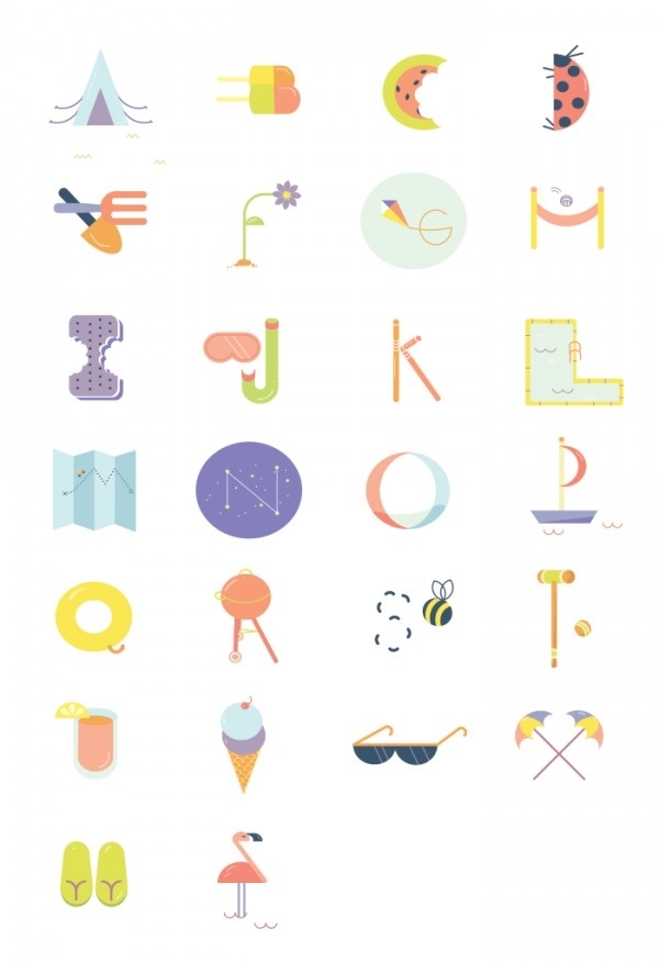 Anne Lee Designs #letters #design #geometric #illustration #alphabet #summer #cute #type #typography