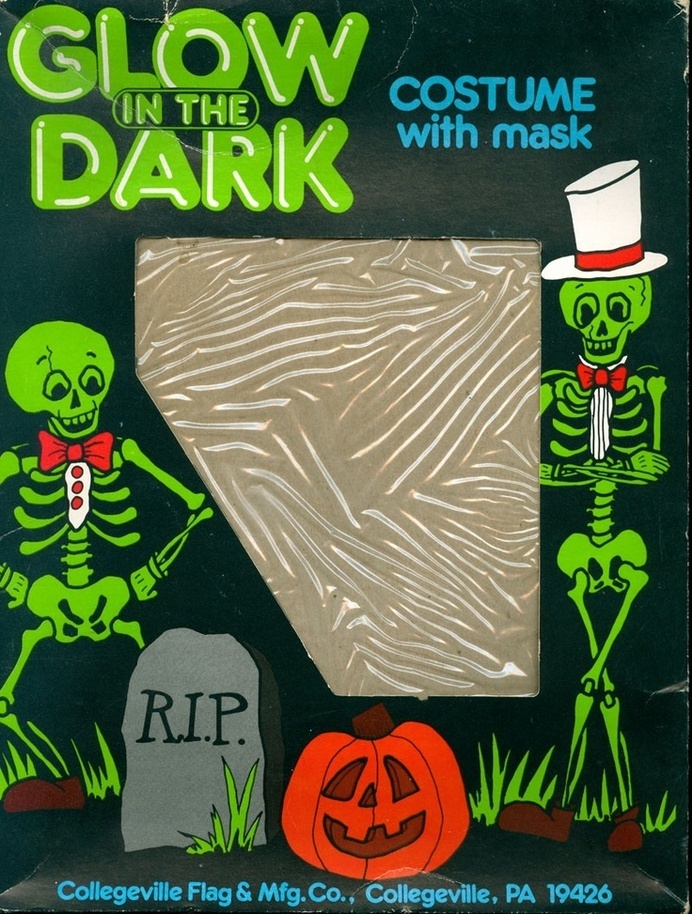 GLOW IN THE DARK #halloween #packaging #costume #design #vintage