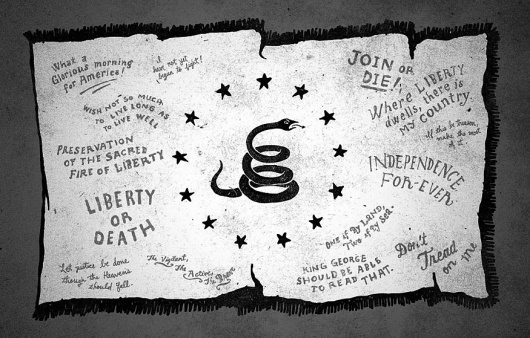 MOMENTUS #flag #contino #snake #illustration #gray #momentus