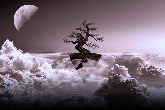 "One Life" #cloud #clouds #digitalart #fantasy #landscape #landscapes #manipulation #moon #photomanipulation #sky #surreal #tree #art