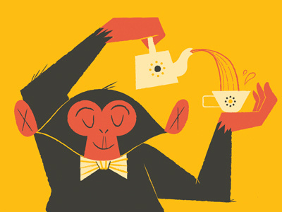 Lydia Nichols #illustration #tea #monkey
