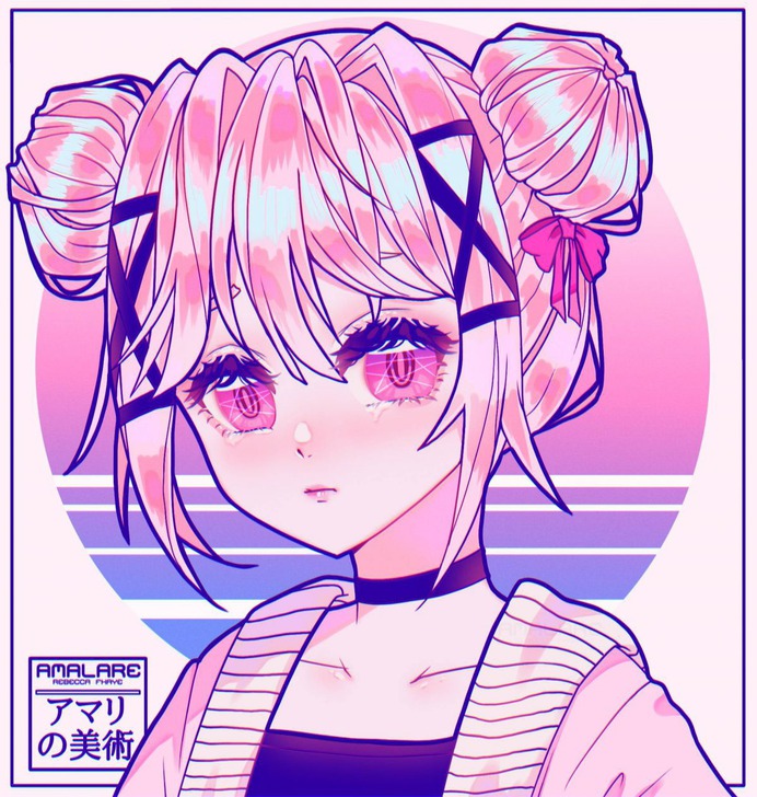 Anime Girl | Pink Aesthetic [Oc] by amalare