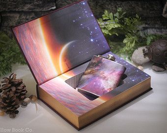 Hollow Book Safe & Galaxy Flask- Starship Troopers and Stranger in a Strange Land
