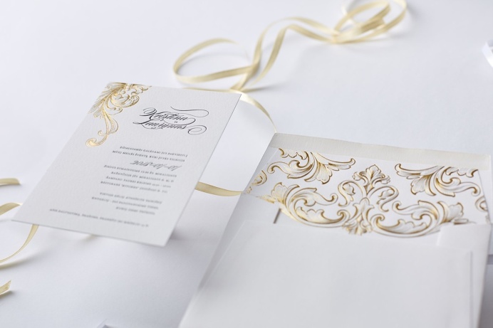 Victorian style Letterpress wedding invitation