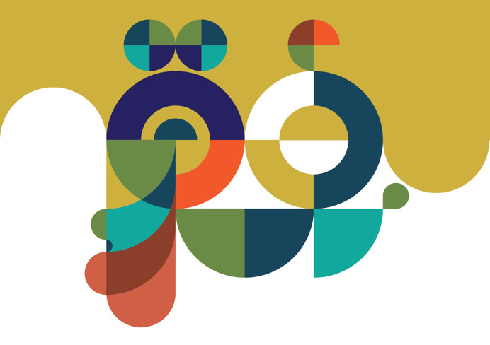 Nod Young, shapes, color, bright, fun