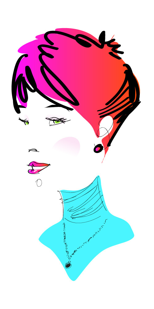 Specialmagazin #girl #vector #hair #portrait #woman #gradient #face #pink #eyes #lipstick #vivid #rouge #character