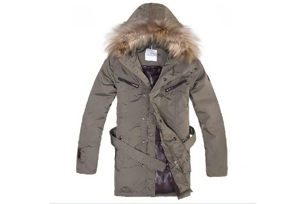 Moncler Men Fur Long Down Coat Khaki #fashion