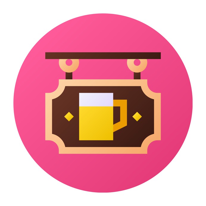 See more icon inspiration related to poster, food and restaurant, annoucer, pub, announcement, advertising, signaling, panel, beer, mug, bar and sign on Flaticon.