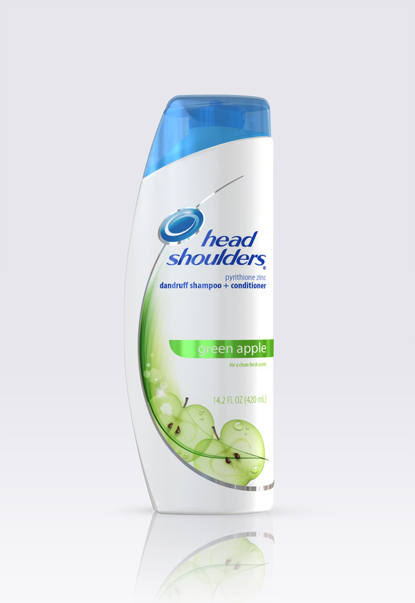 HEAD & SHOULDERS GREEN APPLE #shampoo #illustration #apple #green