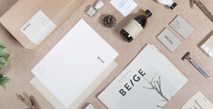 Beige branding packaging beauty natural cosmetics products beautiful corporate design identity minimal simple best trend designinspiration d