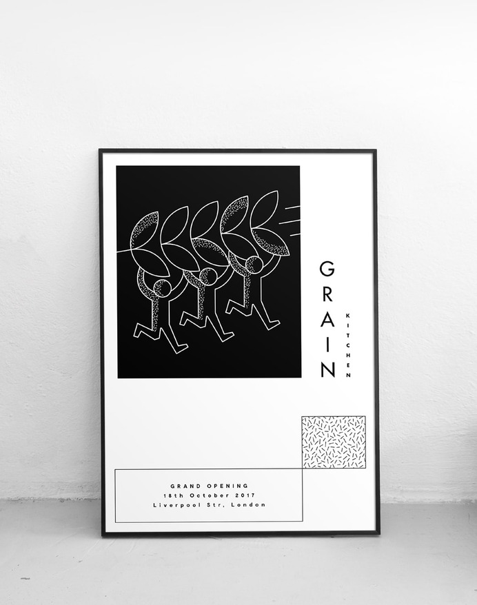 Grain Kitchen - Mindsparkle Mag Filip Pomykalo designed the Brand identity for Grain Kitchen, a small, independently-run casual restaurant in London with a focus on whole grains; their global-inspired menu comprises vibrant and healthful offerings, presented in the form of 'grain bowls'. #logo #packaging #identity #branding #design #color #photography #graphic #design #gallery #blog #project #mindsparkle #mag #beautiful #portfolio #designer