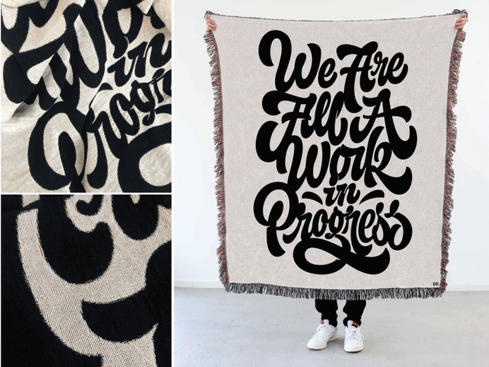 We Are All A Work In Progress Blanket by Mark Caneso