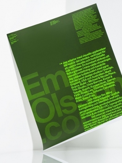 Emil Olsson Launch Poster | AisleOne #green #poster #typography