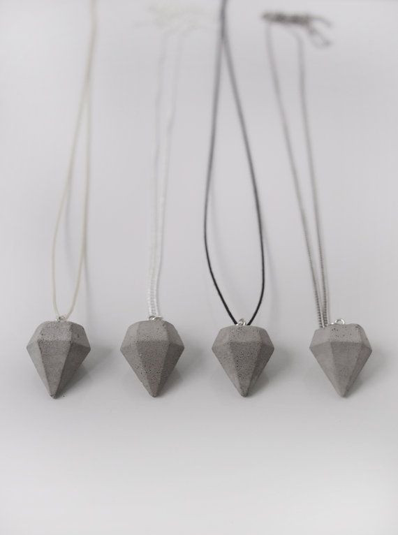 concrete diamond necklace by frauklarer #concrete #diamond #concretediamond #jewelry #necklace