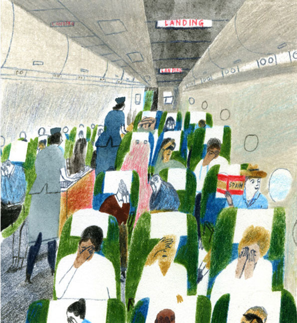 Laura Carlin illustration #illustration #plane #flight #people