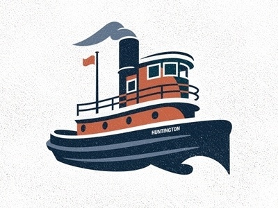 Dribbble - Tugboat by Roy Smith #illustration #vector #vintage #boat