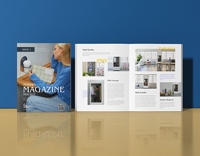 Free Modern Magazine Mockup PSD