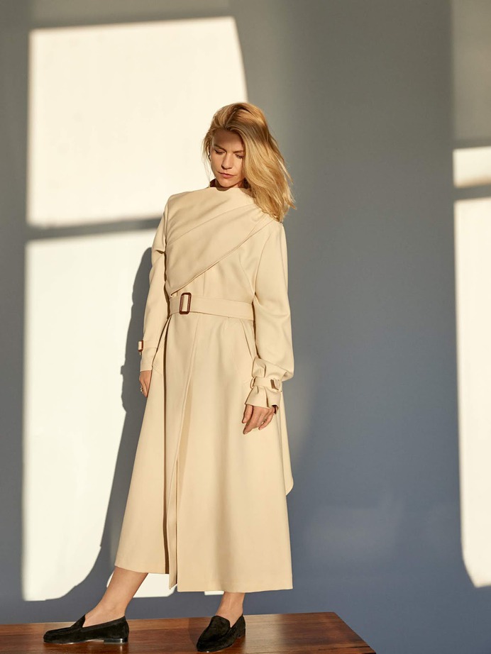 Coat Gucci; shoes by Khaite; earrings by Anita Ko; rings by Sarah & Sebastian, Stvdio