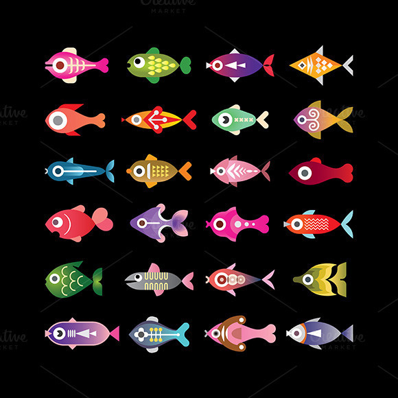 fish icon set #fish #icon #aquarium #exotic #design elements