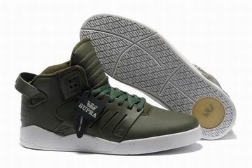 Green and White Men Supra Footwear Skytop 3 #shoes