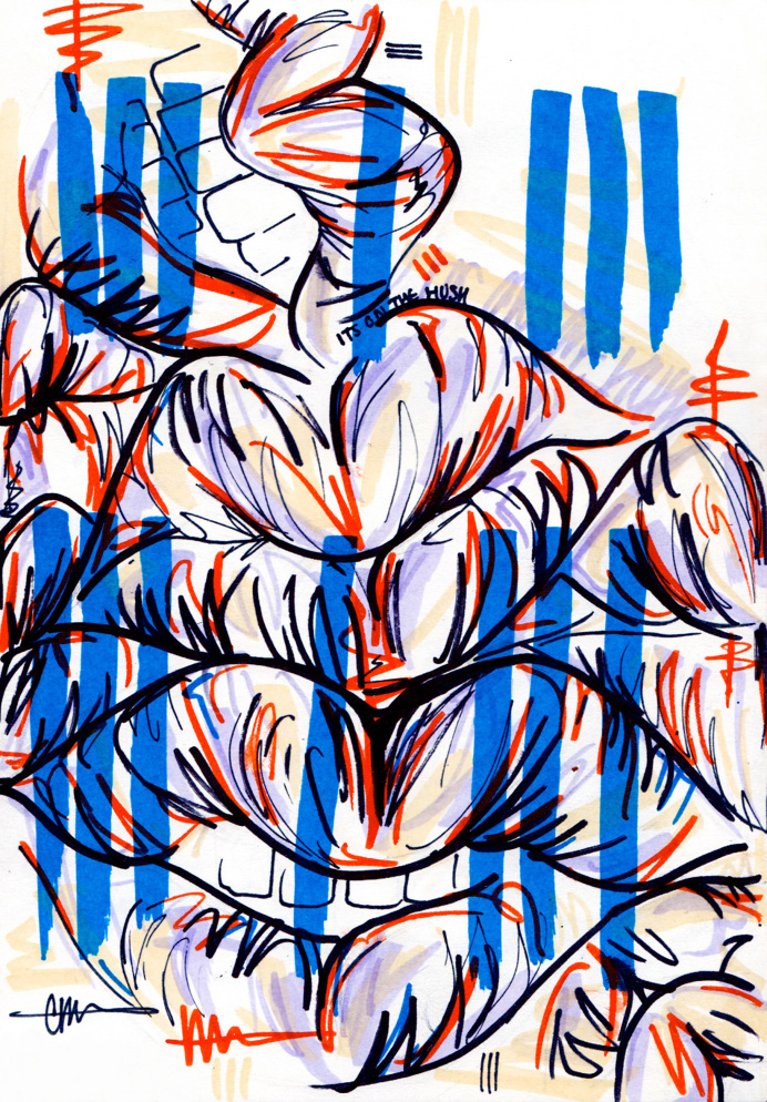 #24 / the hush / 110614 by Chiamaka Ojechi #illustration #pastel #lips #markers #minimal