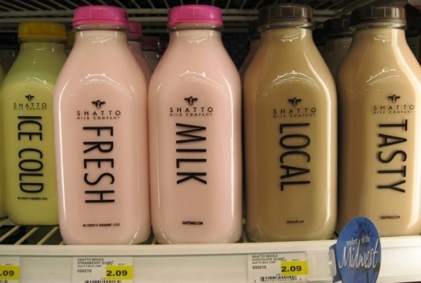found type futura shattoo milk company bottle #branding #futura #milk #type #typography
