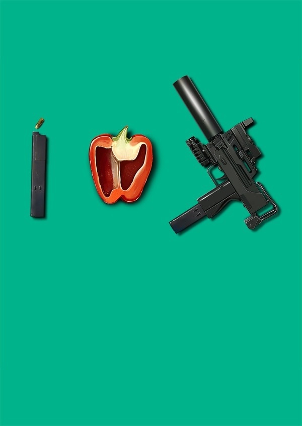 i love ingram #uzi #weapon #food #ingram #illustration #pantone #bullet
