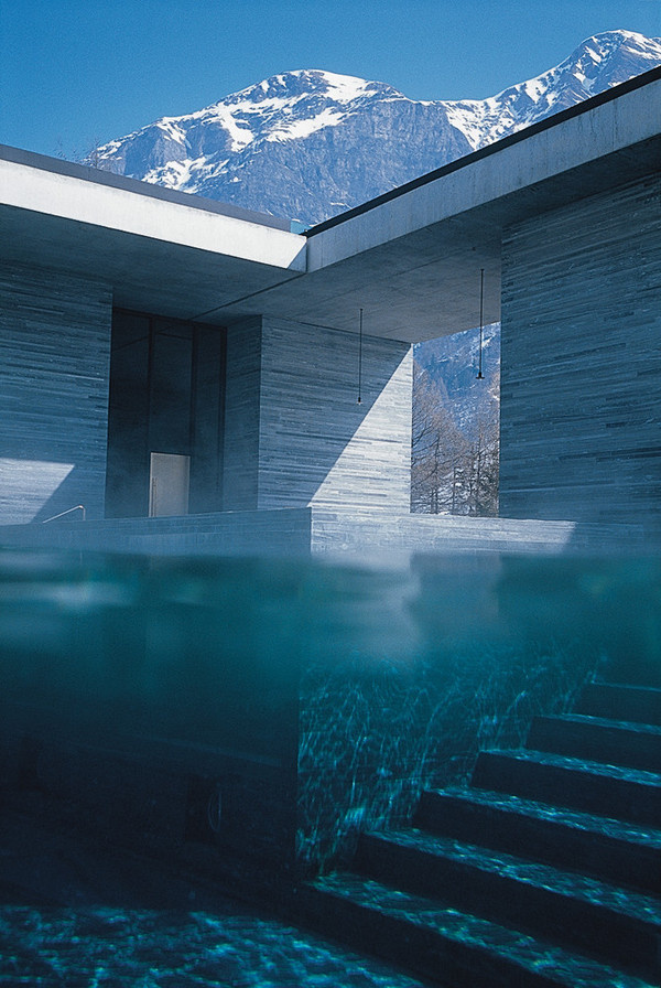 CJWHO ™ #design #architecture #photography #switzerland #pool #water #peter zumthor #interiors #bath #vals