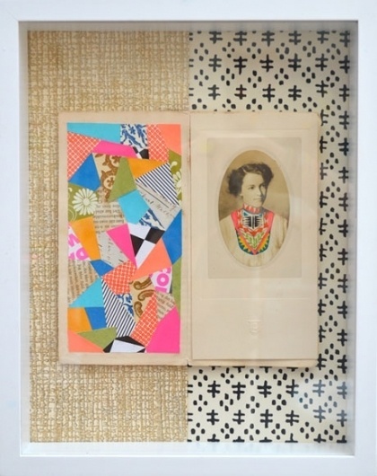 Lisa Congdon : Mixed Media #woman #girl #color #geometric #illustration #portrait #collage
