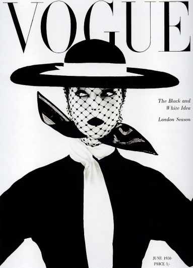 Vogue June 1950 | MODESQUISSE #white #black #cover #illustration #and #fashion