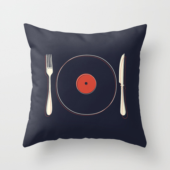 Vinyl Food - throw pillow