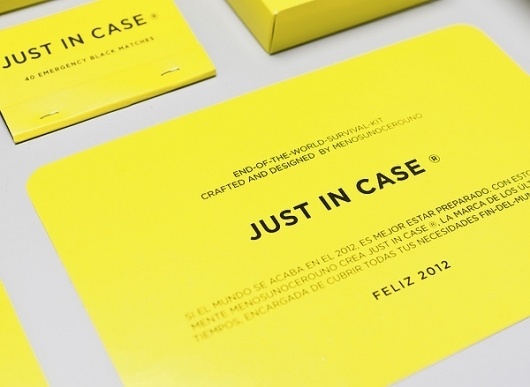 JUST IN CASE ® - Branding for the end of the world - on the Behance Network #packaging #brand