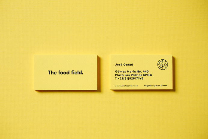 The Food Field store branding corporate design san pedro mexico by parametro studio business card minimal beautiful organic eat shop station