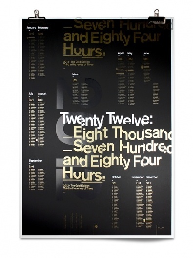 Mash Creative Gold Edition A1 2012 Calendar on the Behance Network #calender #design #black #typography